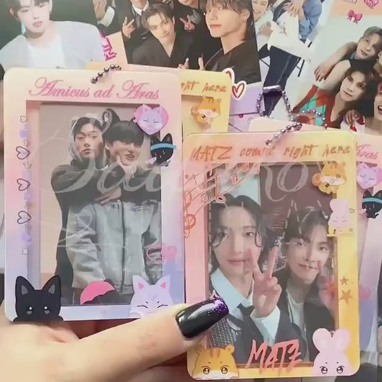 Woosan Photocard Holder, Ateez K-Pop Fotokarten Halter Acryl, Wooyoung & San