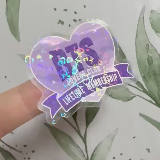 BTS Lovers Club transparenter Sticker - wasserfester Holo-Aufkleber