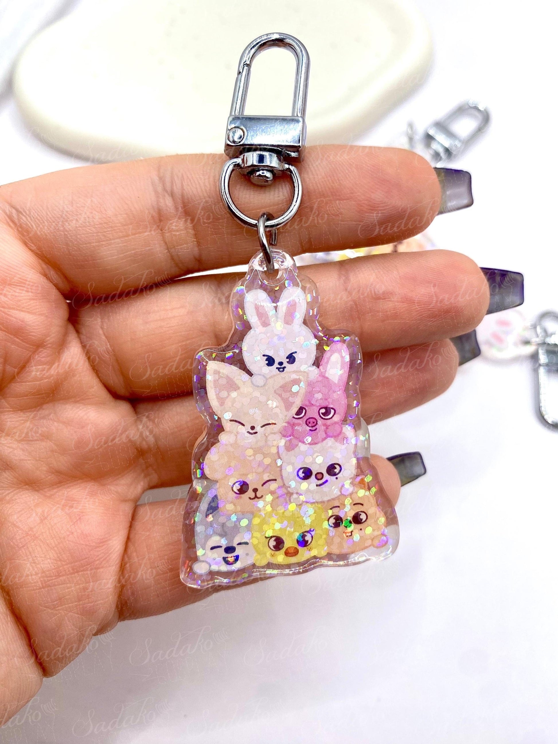 Skzoo Pile Glitzer Keychain