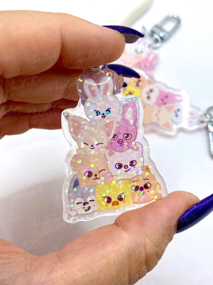 Skzoo Pile Glitzer Keychain